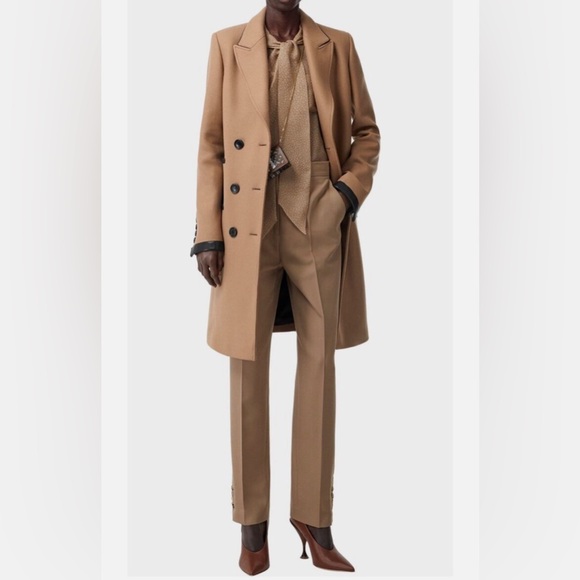 Burberry Women's Tailored Leather Trim Coat- Excellent condition size 6 - Picture 2 of 16